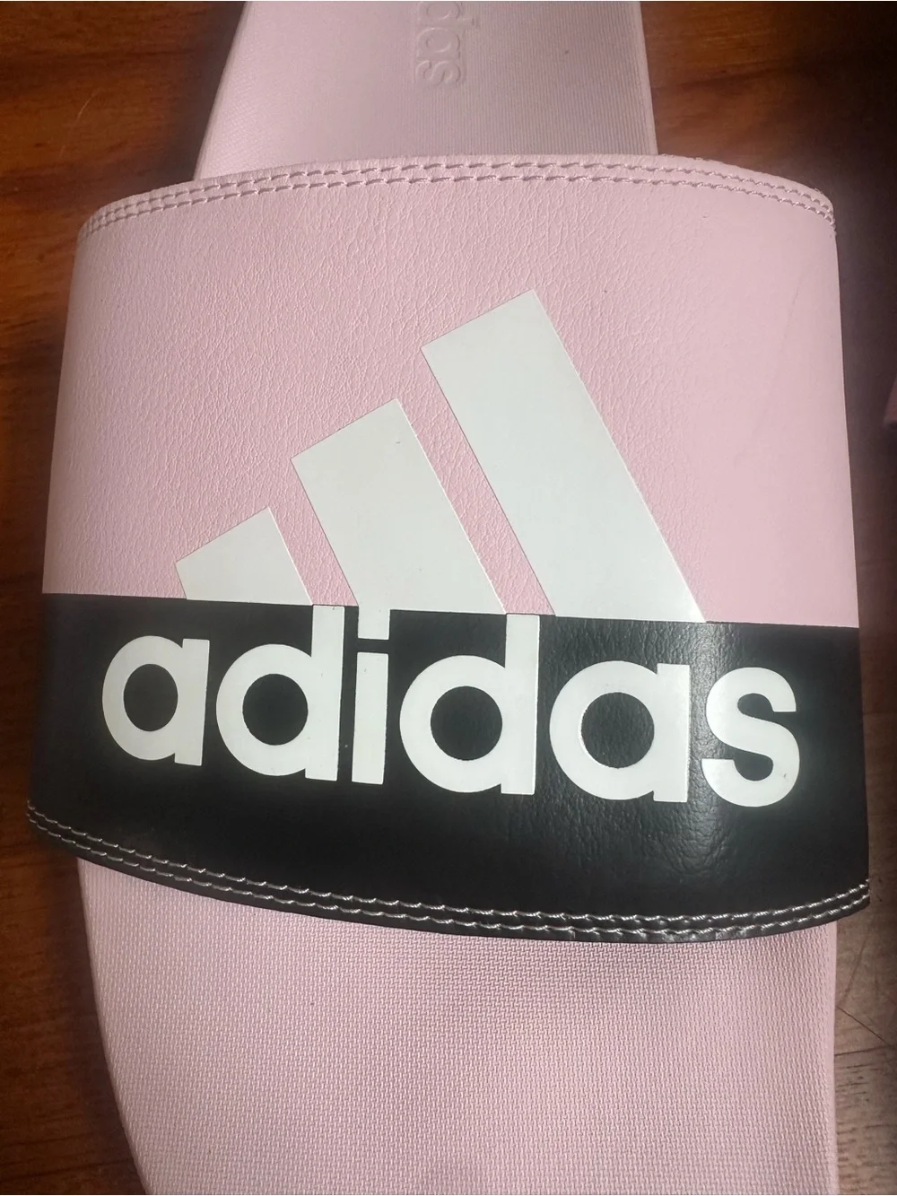 Adidas Unisex-Adult Adilette Comfort Sandals Slide Pink Black and White Size 18